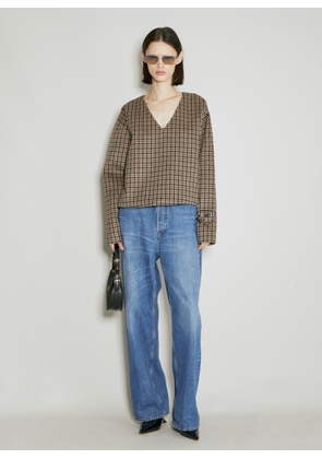 Prada Cashgora Check Top - Woman Knitwear Brown It - 40