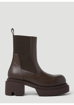 Rick Owens Chunky Sole Leather Ankle Boots - Man Boots Brown Eu - 43