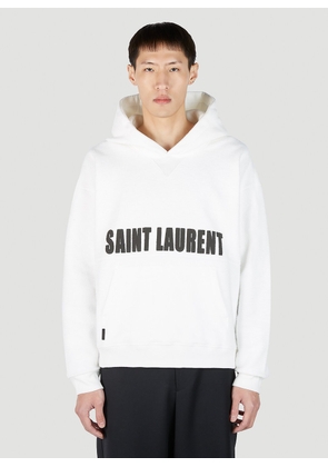 Saint Laurent Logo Print Hooded Sweatshirt - Man Sweatshirts White Xl