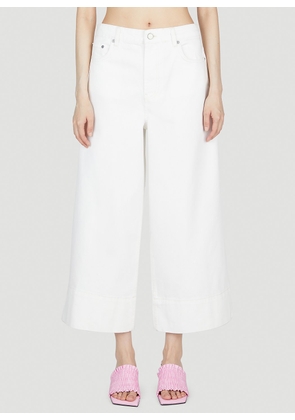 GANNI Cropped Jeans - Woman Jeans White 30