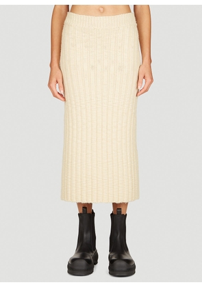 Jil Sander+ Wool Rib Midi Skirt - Woman Skirts Beige De - 34