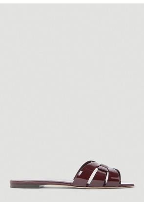 Saint Laurent Nu Pieds Sandals - Woman Slides Burgundy Eu - 35