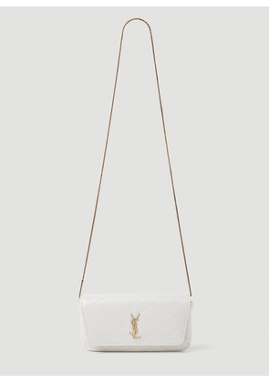 Saint Laurent Gaby Chain Phone Holder - Woman Tech Cream One Size
