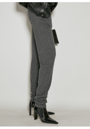 Saint Laurent High-rise Cashmere Leggings - Woman Leggings Grey M