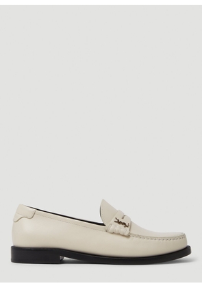 Saint Laurent Monogram Plaque Loafers - Woman Loafers White Eu - 40