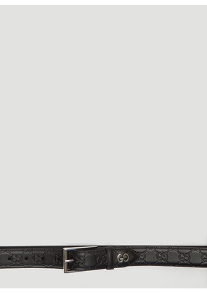 Gucci Debossed Logo Leather Belt - Man Belts Black 70