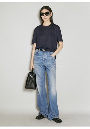 Saint Laurent Cassandre T-shirt - Woman T-shirts Blue Xs