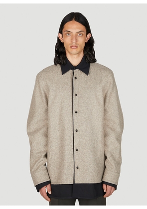 Bottega Veneta Wool Flannel Double Shirt - Man Shirts Beige Eu - 50