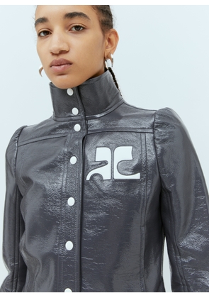 Courrèges Vinyl Re-edition Jacket - Woman Jackets Grey Fr - 34