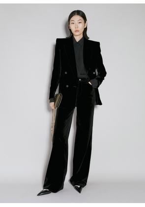 Saint Laurent Velvet Cotton Pants - Woman Pants Black Fr - 38