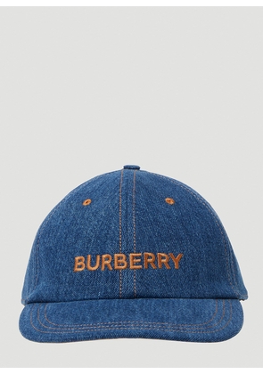 Burberry Logo Denim Baseball Cap - Woman Hats Blue S