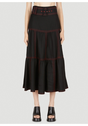 Gucci Tiered Mid Length Skirt - Woman Skirts Black It - 40