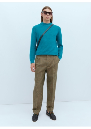 Gucci Logo Embroidery Knit Sweater - Man Knitwear Blue L