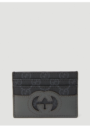 Gucci Logo Cut Out Card Holder - Man Wallets & Cardholders Dark Grey One Size
