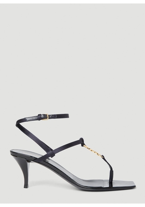 Saint Laurent Cassandra Kitten Heel Sandals - Woman Heels Navy Eu - 37