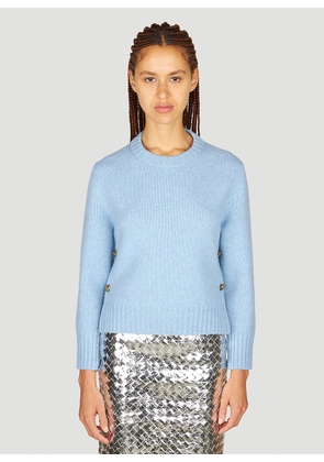 Bottega Veneta Felted Wool Sweater - Woman Knitwear Blue S