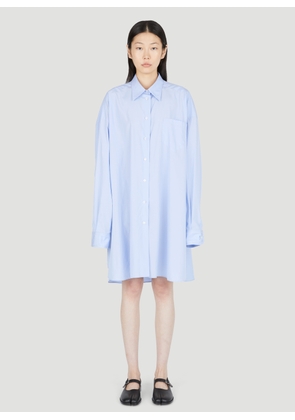 Maison Margiela Oversized Poplin Shirt - Woman Dresses Blue S