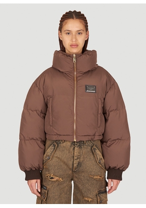 Dolce & Gabbana Crop Padded Jacket - Woman Jackets Brown It - 40