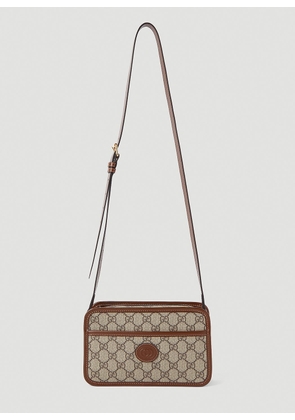 Gucci Interlocking G Mini Crossbody Bag - Man Crossbody Bags Brown One Size