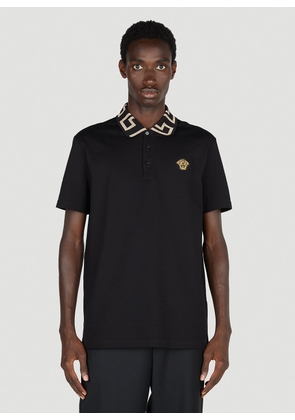 Versace Cotton Polo Shirt - Man Polo Shirts Black L