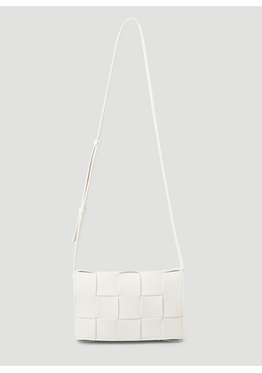Bottega Veneta Cassette Small Intrecciato Shoulder Bag - Woman Shoulder Bags White One Size