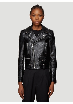 Saint Laurent Motorcycle Leather Jacket - Woman Jackets Black Fr - 34