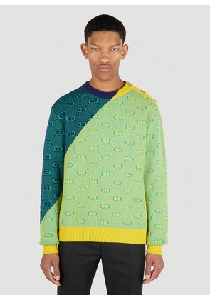 Gucci Gg Jacquard Colour Block Sweater - Man Knitwear Yellow L
