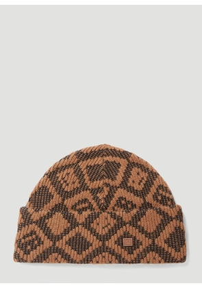 Acne Studios Face Tiles Beanie Hat - Man Hats Brown One Size