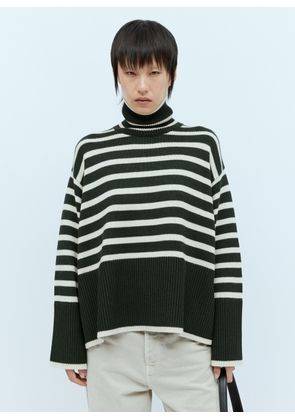 TOTEME Signature Stripe Roll Neck Sweater - Woman Knitwear Green S