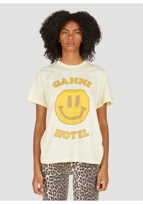 GANNI Ganni Hotel T-shirt - Woman T-shirts Beige Xs