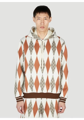 Gucci Argyle Hooded Sweatshirt - Man Sweatshirts Brown M