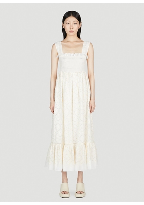 Gucci Double G Flower Broderie Anglaise Dress - Woman Dresses White It - 40