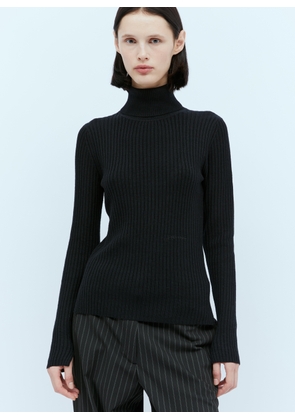 GANNI Open Back Wool Sweater - Woman Knitwear Black L