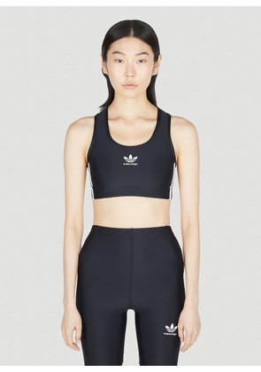 adidas x Balenciaga Logo Print Sports Bra - Woman Tops Black M
