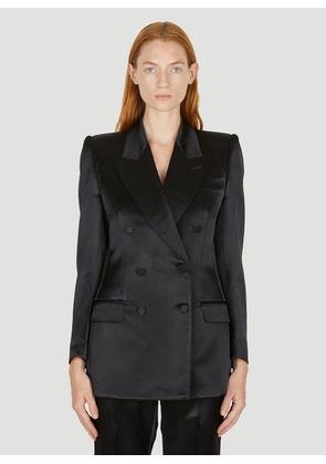 Gucci Double Breasted Satin Suit Blazer - Woman Blazers Black It - 38