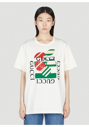 Gucci Cherry Sequin T-shirt - Woman T-shirts White Xxs