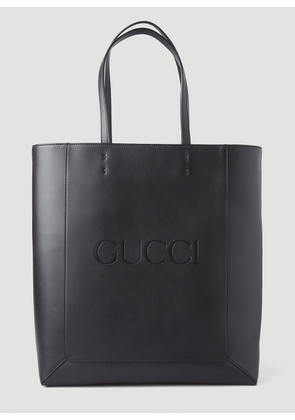 Gucci Logo Embossed Tote Bag - Woman Tote Bags Black One Size