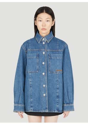 Burberry Oversized Denim Overshirt - Woman Shirts Blue M