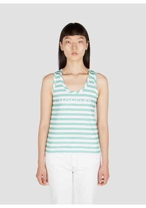 Moncler Striped Tank Top - Woman Tops Green S
