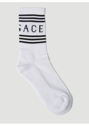 Versace Intarsia Logo Socks - Woman Socks White S
