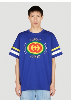 Gucci Logo Print T-shirt - Man T-shirts Blue M