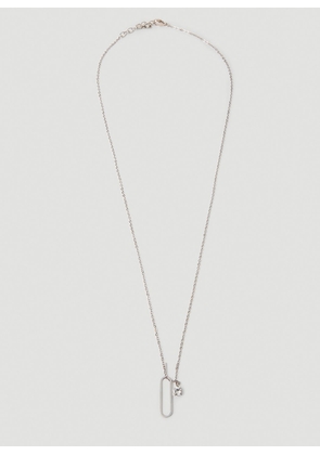 Saint Laurent Rhinestone Pendant Necklace - Woman Jewellery Silver One Size