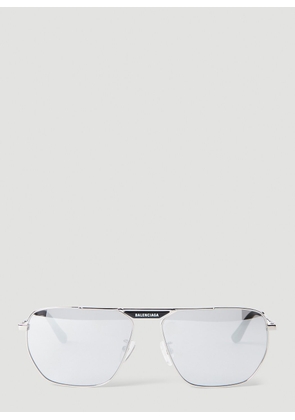 Balenciaga Tag 2.0 Navigator Sunglasses -  Sunglasses Silver One Size
