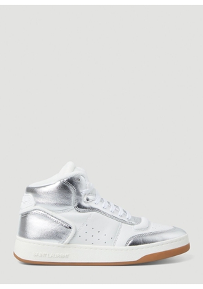 Saint Laurent Sl/80 High Top Sneakers - Woman Sneakers Silver Eu - 37