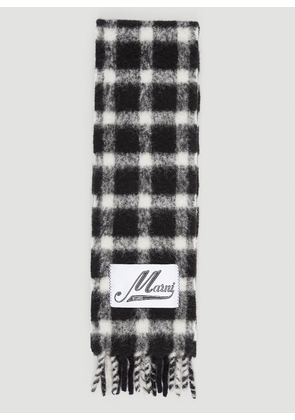 Marni Logo Patch Check Scarf - Man Scarves Black One Size