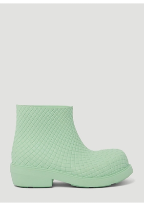Bottega Veneta Fireman Intreccio Rubber Anke Boot - Woman Boots Green Eu - 37