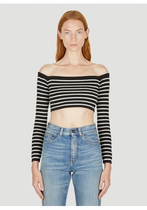 Saint Laurent Striped Knit Top - Woman Tops Black L