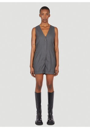 Max Mara Pinstriped Wool Jumpsuit - Woman Jumpsuits Grey It - 40