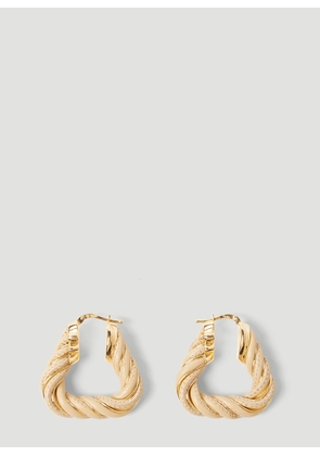 Bottega Veneta Twist Triangle Hoop Earrings - Woman Jewellery Beige One Size