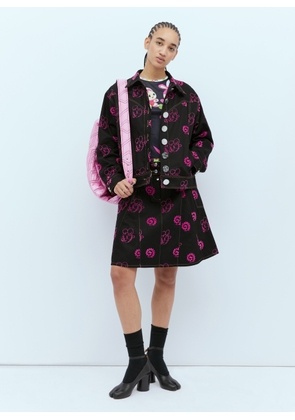 Chopova Lowena Mouse Flocked Denim Jacket - Woman Jackets Black Xs